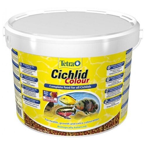 Сухой корм для рыб Tetra Cichlid Colour Pellets, 10 л, 3.6 кг