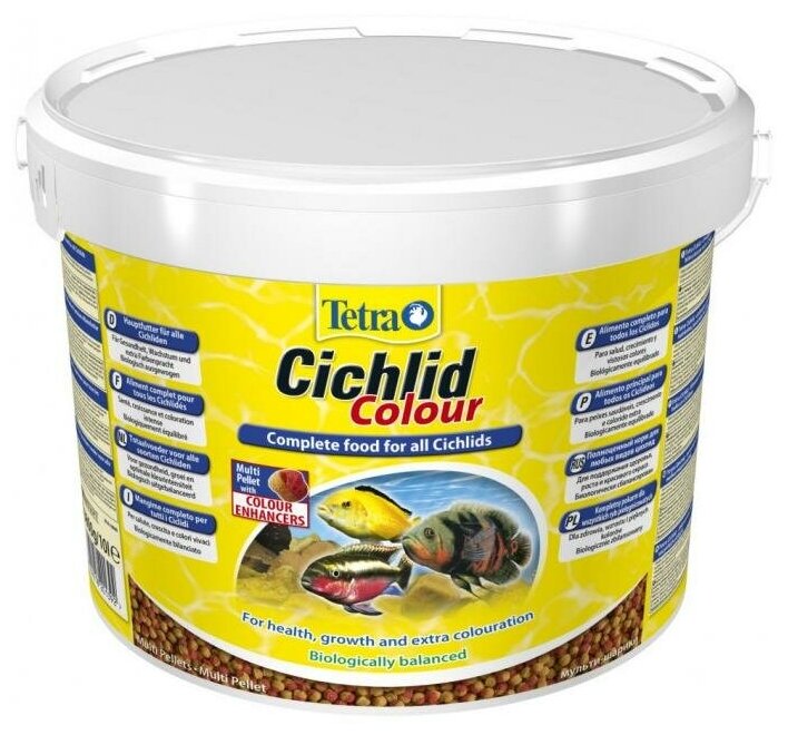 Корм для аквариумных рыб Tetra Cichlid Colour Pellets 10 л (шарики)