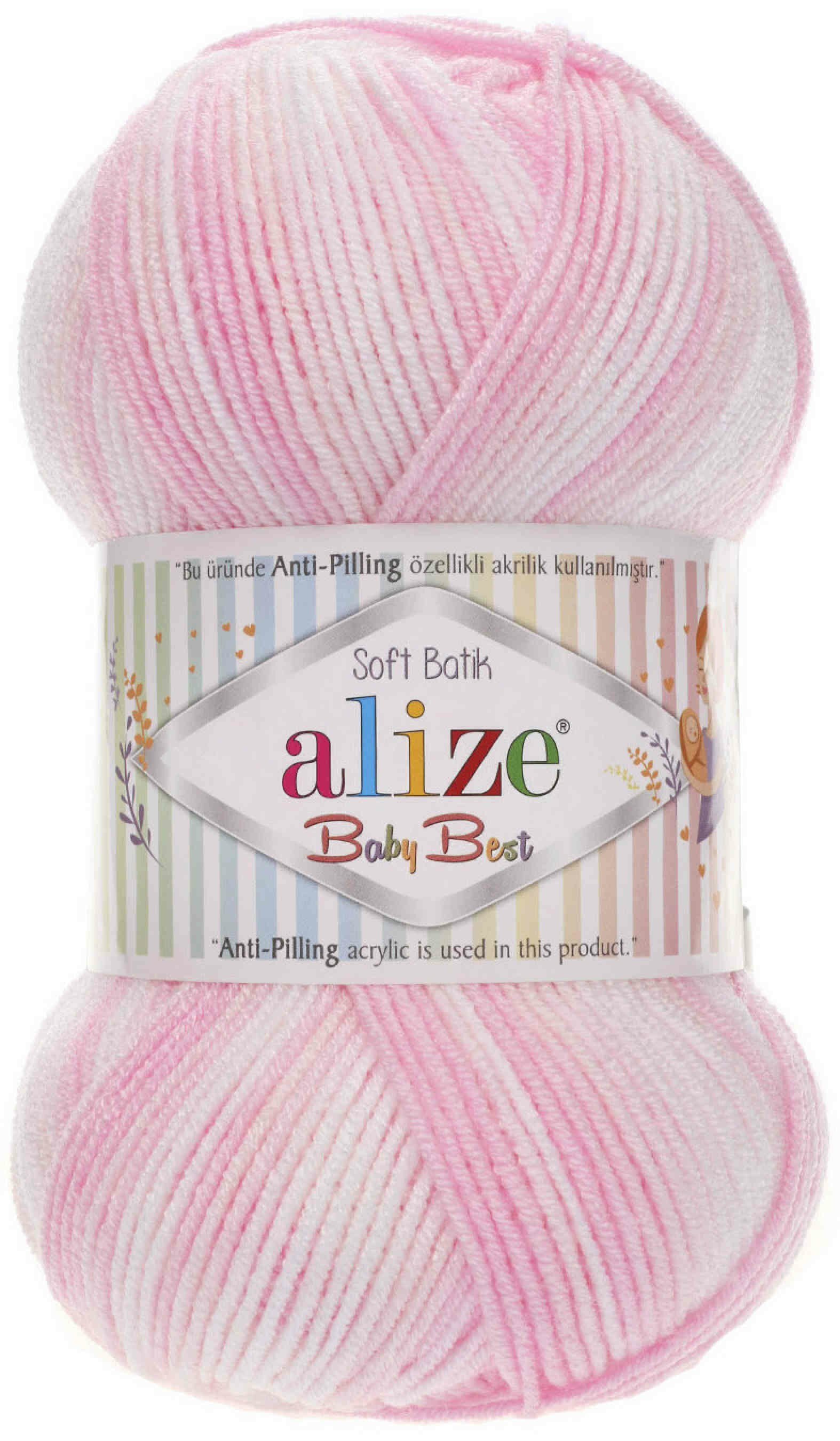 Пряжа Alize Baby best batik (6660), 90%акрил/10%бамбук, 240м, 100г, 1шт