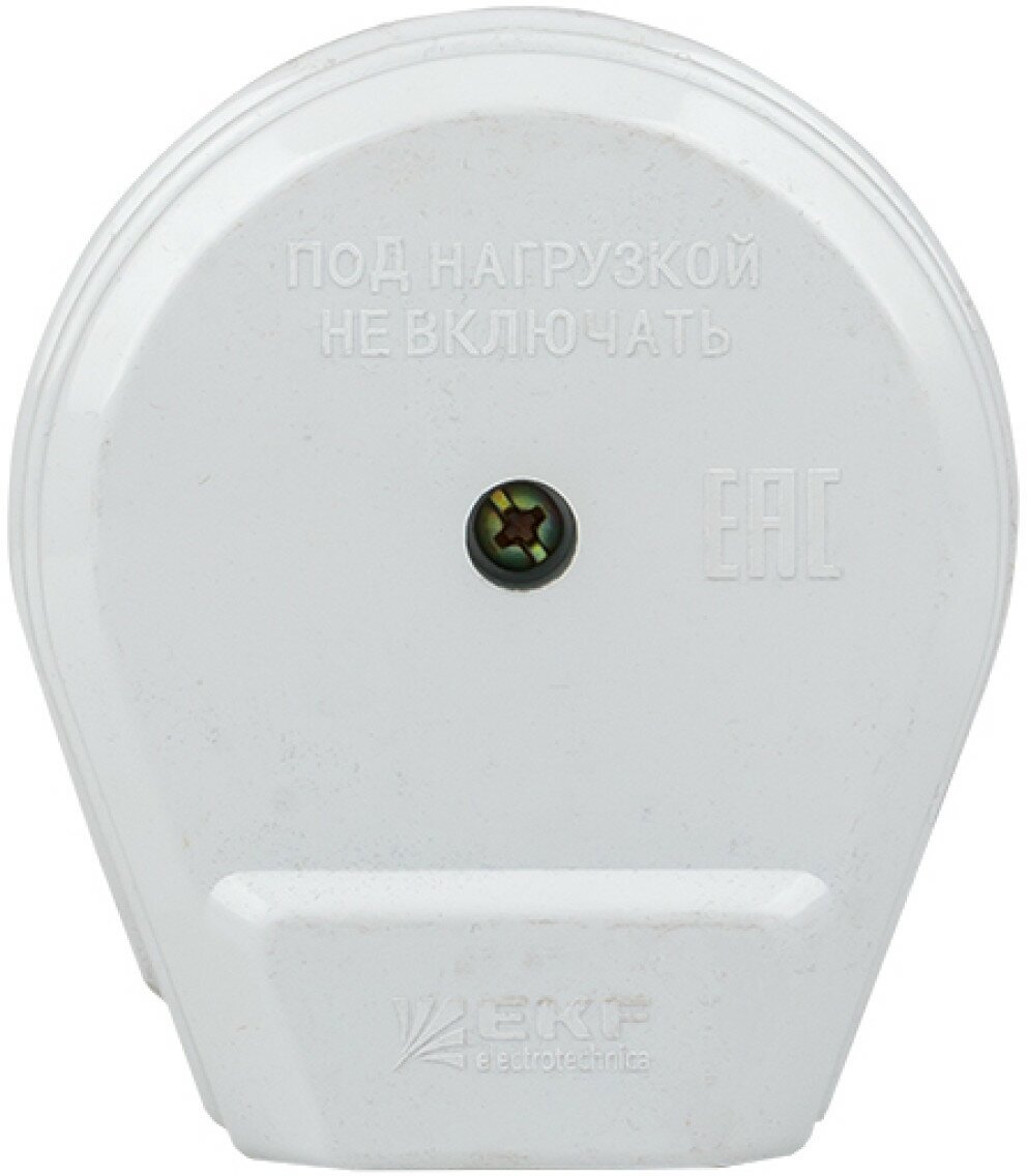 Разъем РШ-ВШ 32А 250В 2P-PE (СУ) пластиковый бел. EKF PROxima