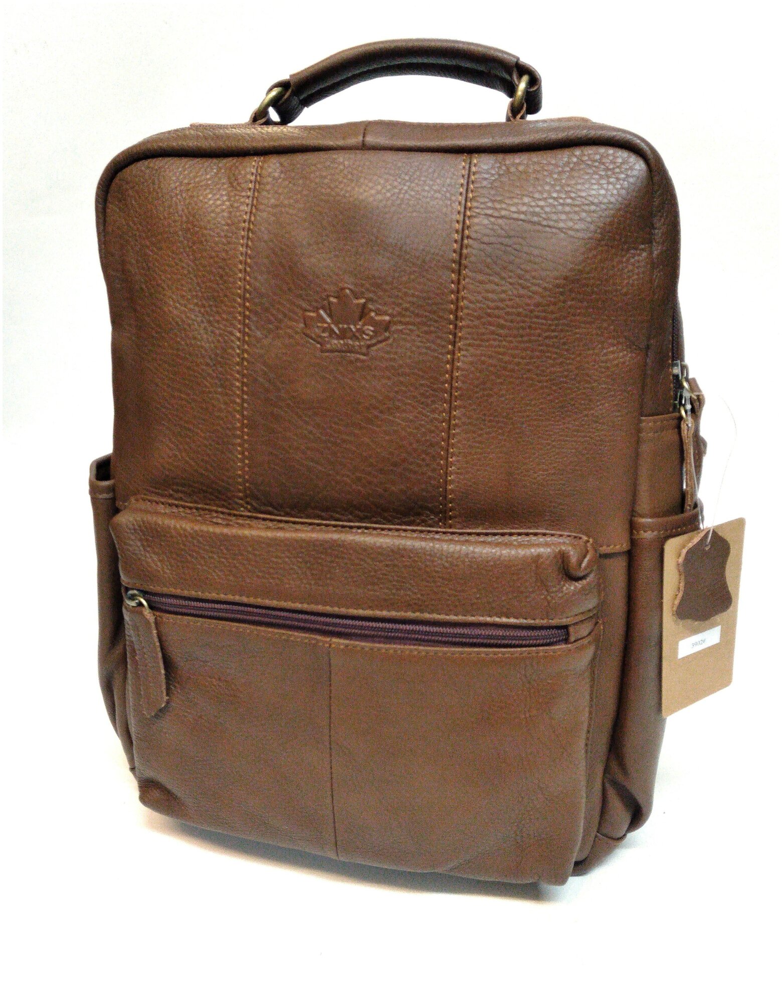 Рюкзак из натуральной кожи Znixs 3902 коричневый