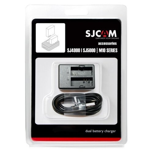 фото Зарядное устройство sjcam для двух аккумуляторов для экшн камеры sjcam sj4000/sj5000/m10