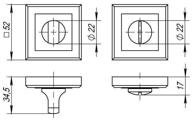 Поворотная ручка PUNTO BK6 QL SN/CP-3 матовый никель/хром 33229 16090760 - фотография № 5