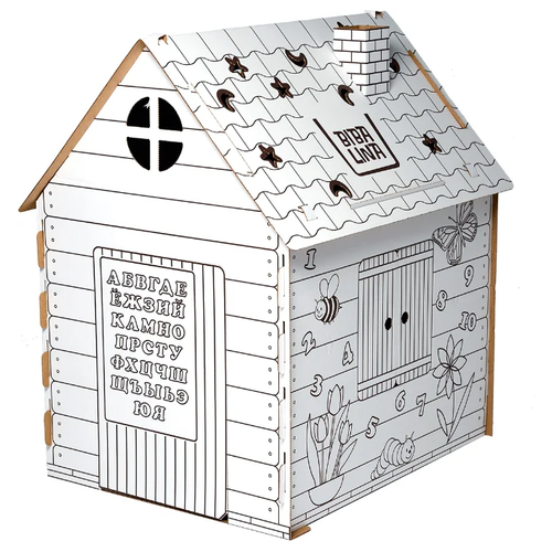 дом раскраска из картона пожарная станция в наборе 1шт Домик из картона «Дом-раскраска»