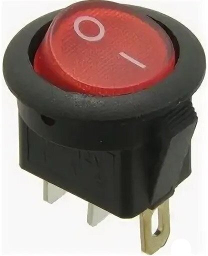 Клавишный переключатель круглый MIRS-101-3-R красный с подсветкой 2 положения 1з TDM {SQ0703-0041} (1 шт) - фотография № 1