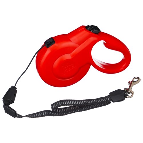 фото Поводок-рулетка для собак Fida Styleash тросовая (S) красный 5 м