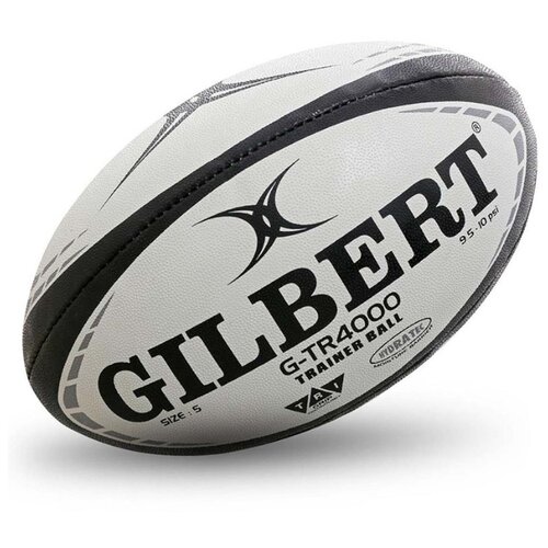 фото Мяч для регби gilbert g-tr4000 арт.42097805, р.5, резина, ручная сшивка, бело-чер