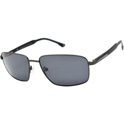 Солнцезащитные очки NEOLOOK, прямоугольные, оправа: металл, с защитой от УФ, поляризационные, для мужчин, серый