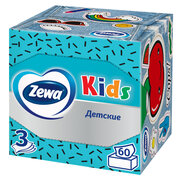 Салфетки бумажные Zewa Kids детские, 3-сл 60 листов, кубик