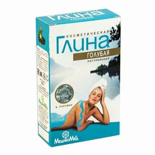 Глина голубая косметическая МедикоМед 100 г от 2 штук 250₽