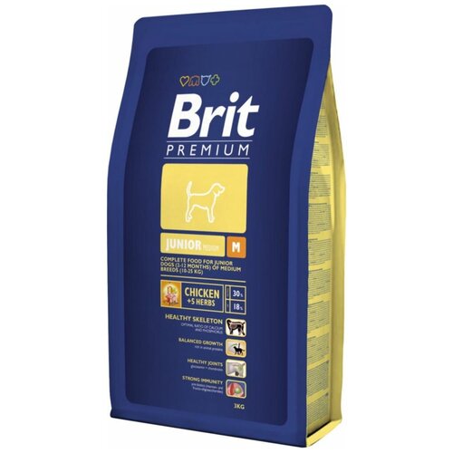 Сухой корм для щенков Brit Premium, курица 1 уп. х 1 шт. х 3 кг (для средних пород) сухой корм для щенков brit premium курица 1 уп х 1 шт х 3 кг для мелких пород