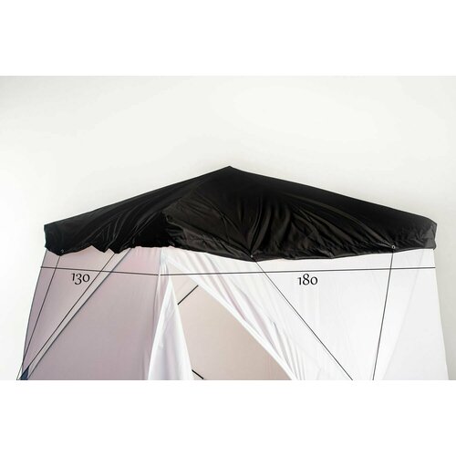 фото Антидождевая накидка "6 углов" для зимней палатки куб лонг long, размер по крыше 180х130см, черная