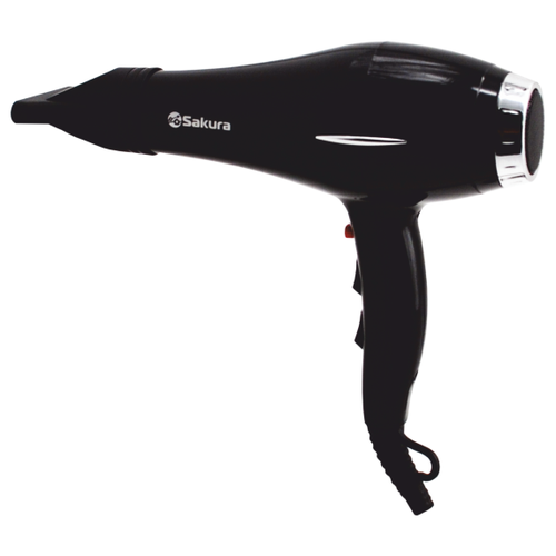 Фен Sakura SA-4037, черный фен babyliss bab6510ire 2400 вт 2 скорости 4 температурных режима 2 насадки