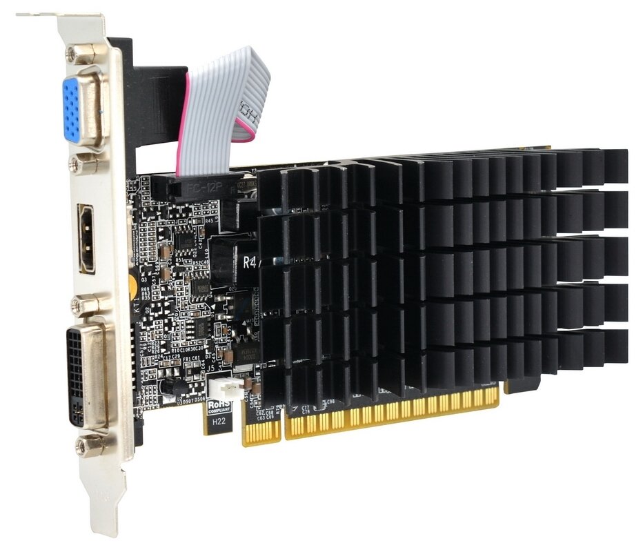 Видеокарта PCI-E Afox 1GB DDR2 64bit 40nm 459/400MHz DVI/HDM/D-SubI RTL - фото №2