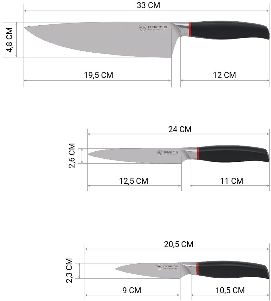 Набор ножей Polaris PRO collection-3SS - фото №10