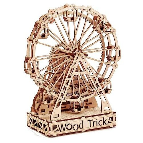 фото Механический 3d-пазл из дерева wood trick механическое колесо обозрения