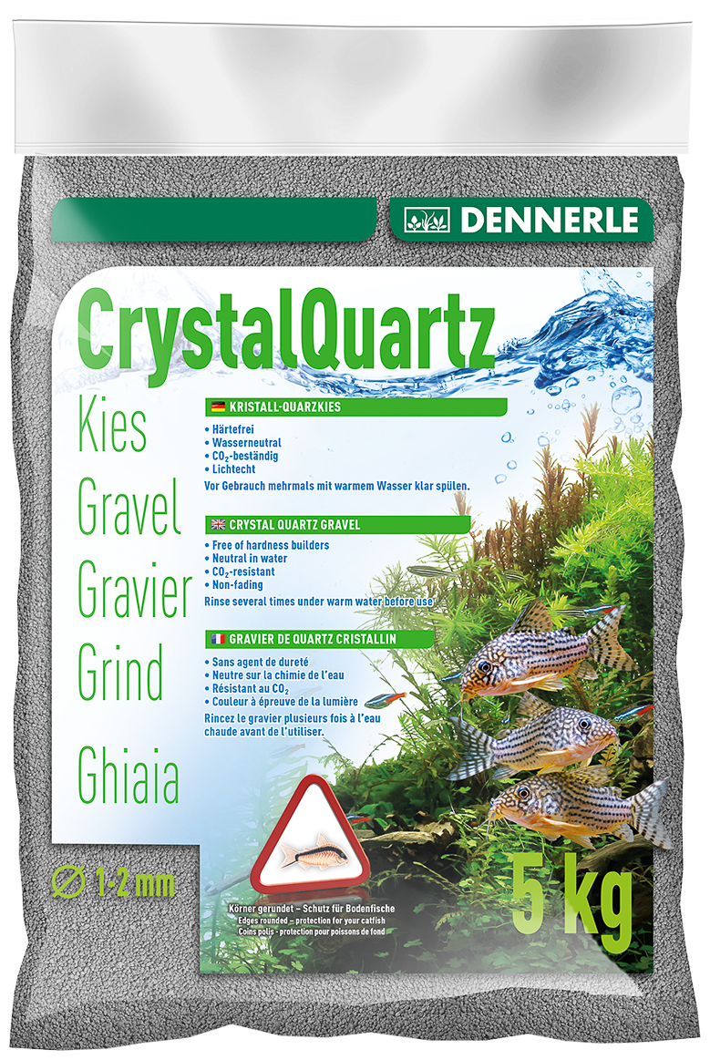 Грунт Dennerle Crystal Quartz Gravel, тёмно-серый, 5 кг