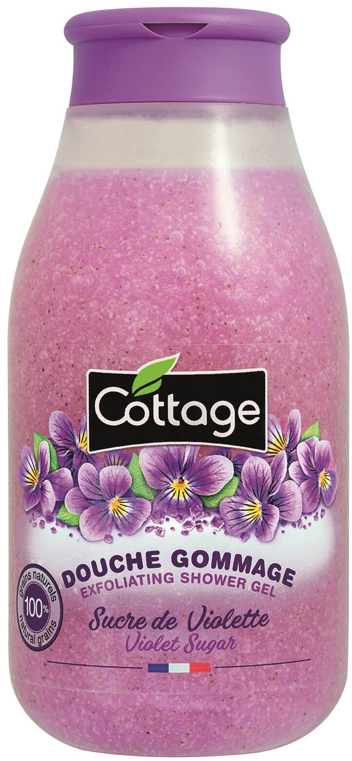 COTTAGE Гель для душа Exfoliating Shower Gel Violet Sugar Фиалка отшелушивающий, 270 мл