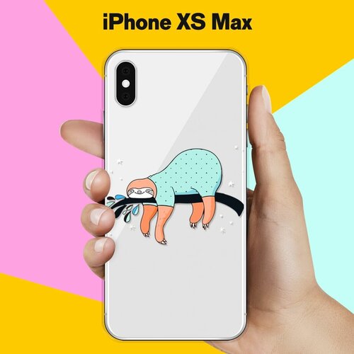 Силиконовый чехол Ленивец на ветке на Apple iPhone Xs Max силиконовый чехол ленивец на ветке на apple iphone 12 pro