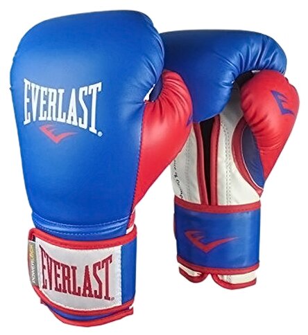 Боксерские перчатки Everlast тренировочные Powerlock Pu сине-красные