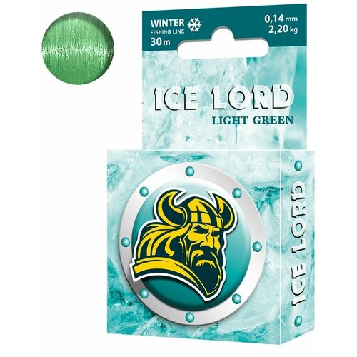 Леска зимняя для рыбалки AQUA Ice Lord Light Green 0,14mm 30m, цвет - светло-зеленый, test - 2,20kg ( 1 штука )