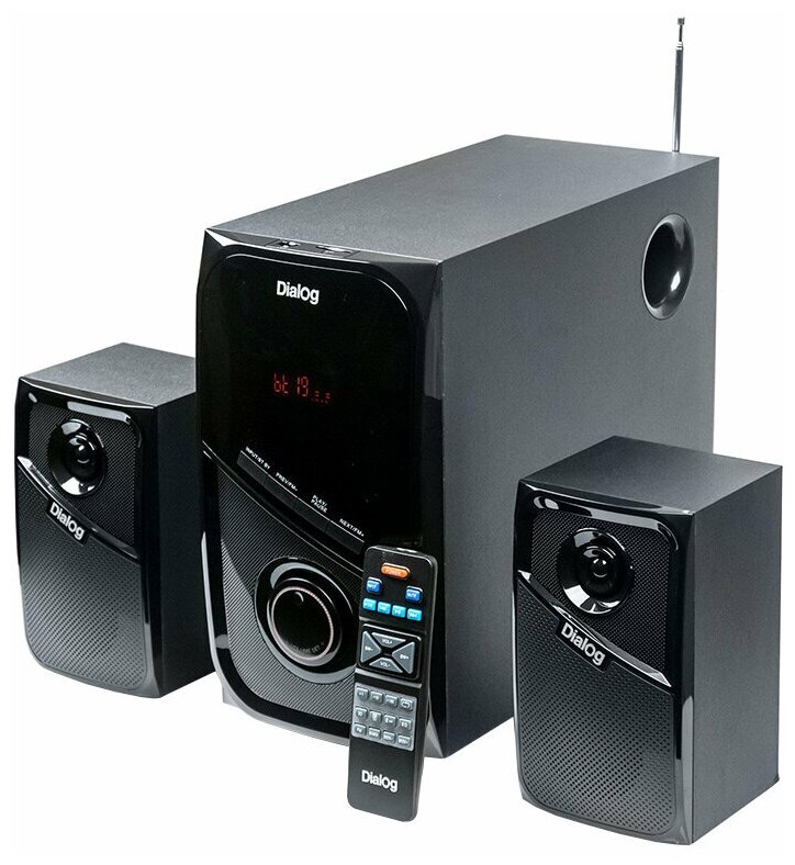Колонки с сабвуфером Dialog Progressive AP-225 bluetooth акустическая стерео система 2.1 - 60 Вт, FM, плеер, ДУ