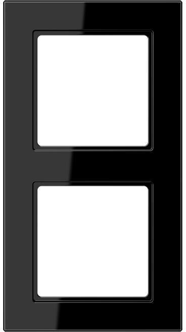 Рамка 2 местная для горизонтальной/вертикальной установки Серия- ACreation Материал- дуропласт Цвет- черный JUNG AC582SW (1 шт.) - фотография № 3