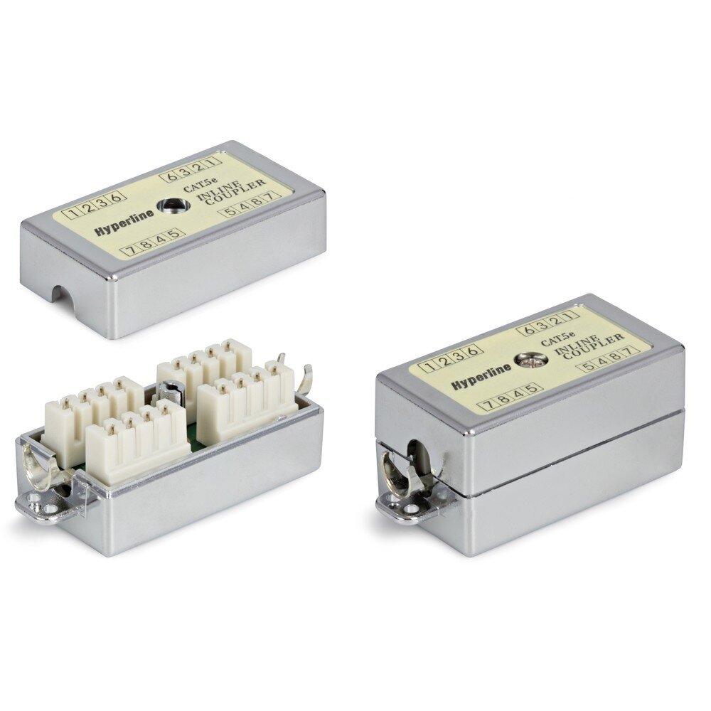 Hyperline CA-IDC-C5e-SH-F-WH Проходной адаптер coupler , Dual IDC, категория 5e, 4 пары, экранированный