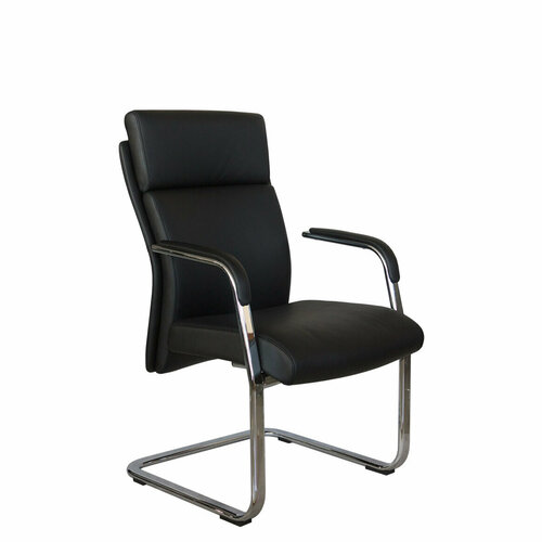 Офисное кресло для посетителей Riva Chair С1511 нат. кожа черный (А8)