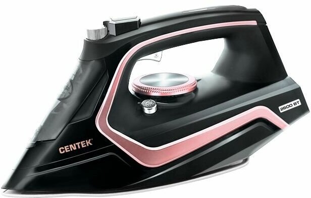 Утюг CENTEK CT-2313 мощность 2600 Ватт, керамическое покрытие, черный/розовый