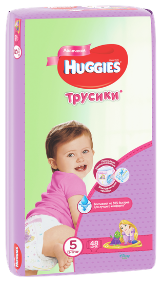 Трусики-подгузники для девочек Huggies 5, 13-17кг, 15шт. - фото №2