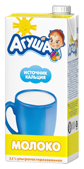 Молоко Агуша ультрапастеризованное (с 3-х лет) 3.2%, 0.925 л