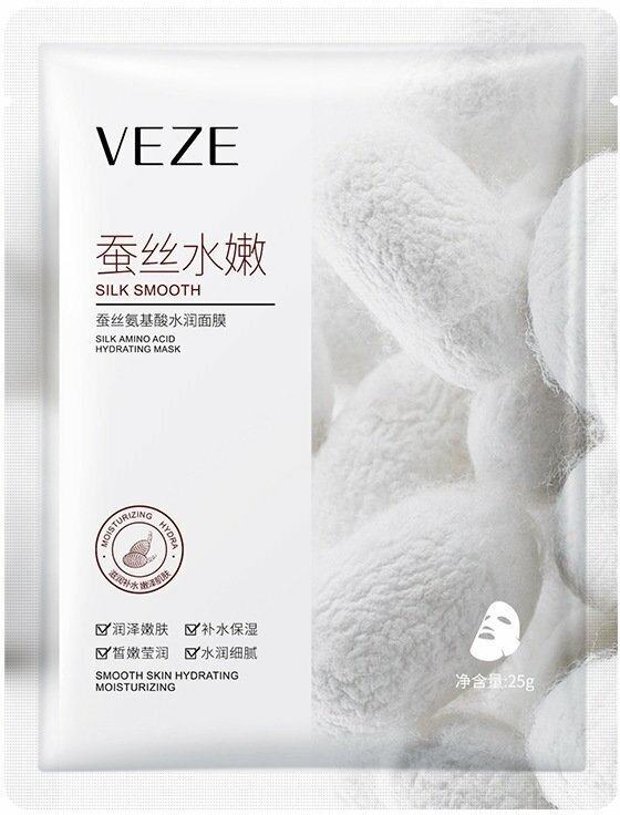 Veze Тканевая маска для лица с экстрактом шелка и аминокислотами Silk Amino Acid Hydrating Mask, 25г