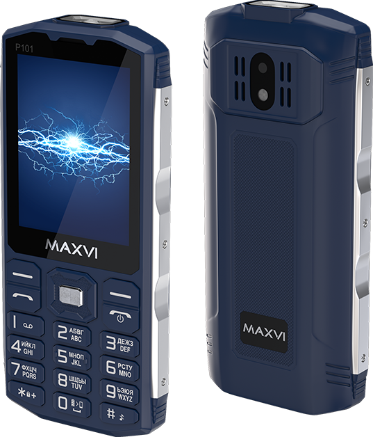 Телефон MAXVI P101, 2 SIM, синий