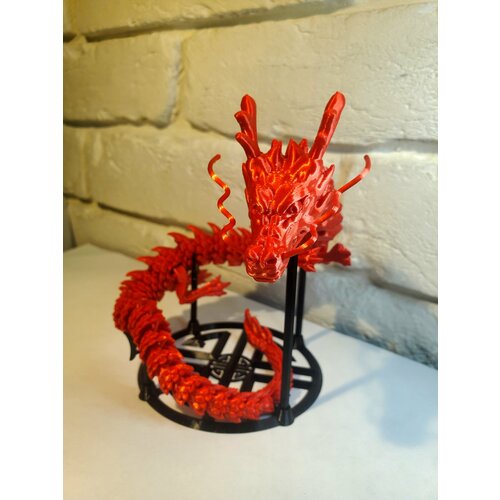 Китайский водный дракон, гибкая игрушка-антистресс, цвет красный