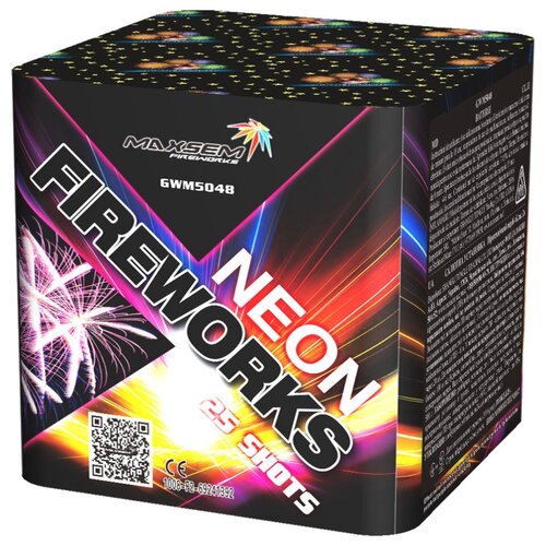 Батарея салютов MAXSEM Neon fireworks GWM5048, 25 залпов