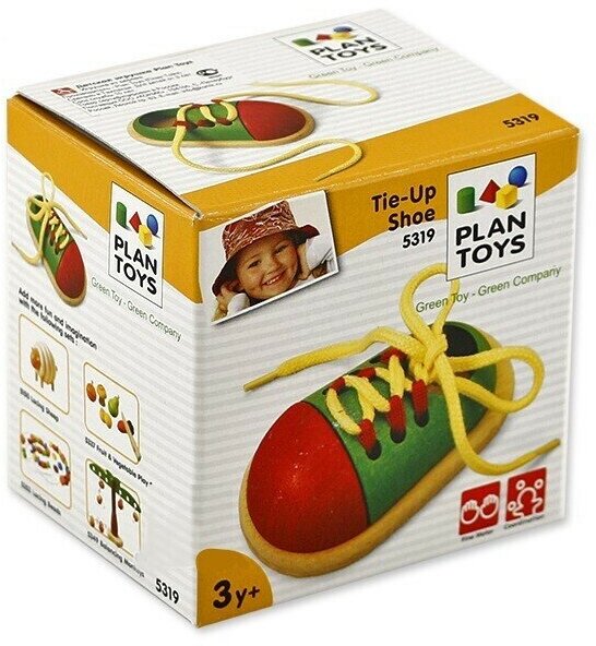 Игрушка из дерева Plan Toys, Шнуровка Башмачок - фото №8