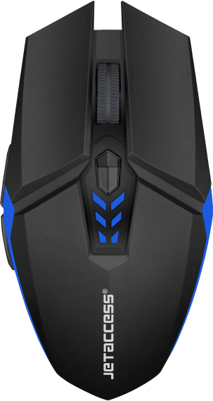 Мышь беспроводная Jet.A Comfort OM-U58G чёрно-синяя (800/1200/1600dpi, 6 кнопки, USB)