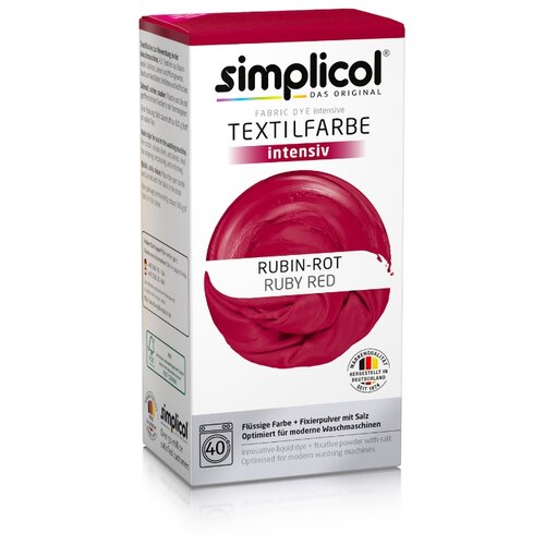 фото Текстильная краска simplicol all-in-1 intensiv, темно-красная (краска 150 мл, фиксатор 400 г), для окраш.одежды и тканей