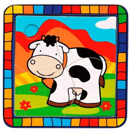 Рамка-вкладыш Bino Корова (88004), 4 дет., 15х15х0.8 см