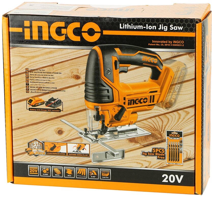 Аккумуляторный лобзик Li-Ion 20В,Ingco CJSLI8501 INGCO_Powertools - фото №9