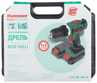 Дрель-шуруповерт Hammer ACD145Li зеленый/черный