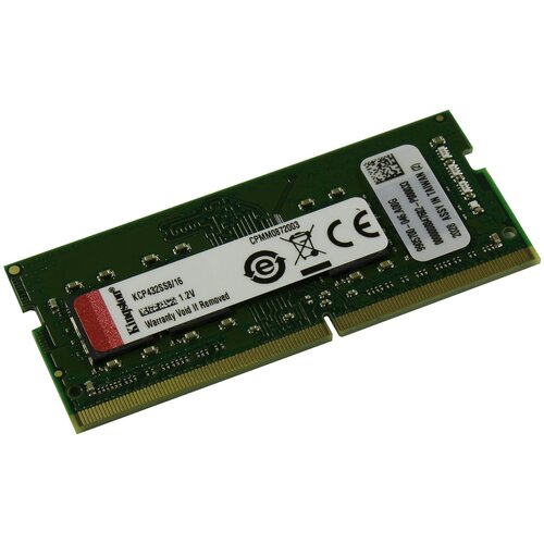 Оперативная память Kingston 16 ГБ DDR4 3200 МГц SODIMM CL22 KCP432SS8/16 оперативная память xpg 16 гб ddr4 3200 мгц sodimm cl22