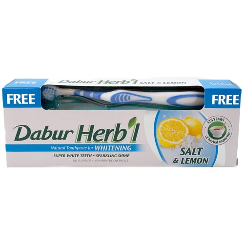 Зубная паста Dabur Herb’l Соль и лимон, 150 мл, blue