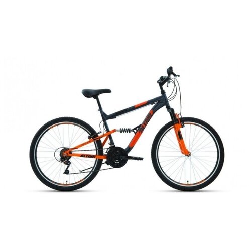 фото Велосипед altair mtb fs 26 1.0 (26" 18 ск. рост 18") 2020-2021, темно-серый/оранжевый, rbkt1f16e010