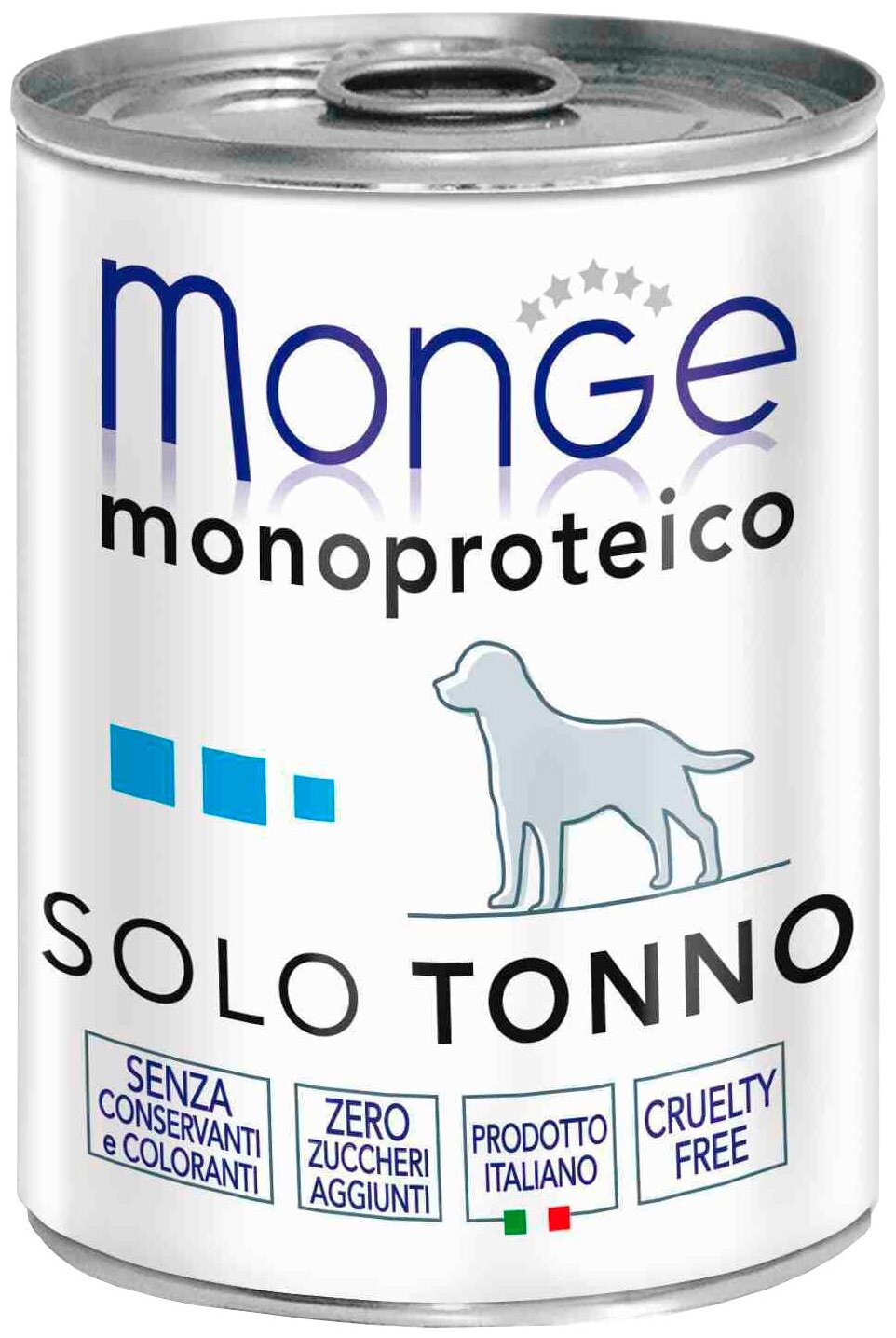 Влажный корм для собак Monge Dog Monoprotein SOLO TONNO, беззерновой, тунец, 3 шт. х 400 г