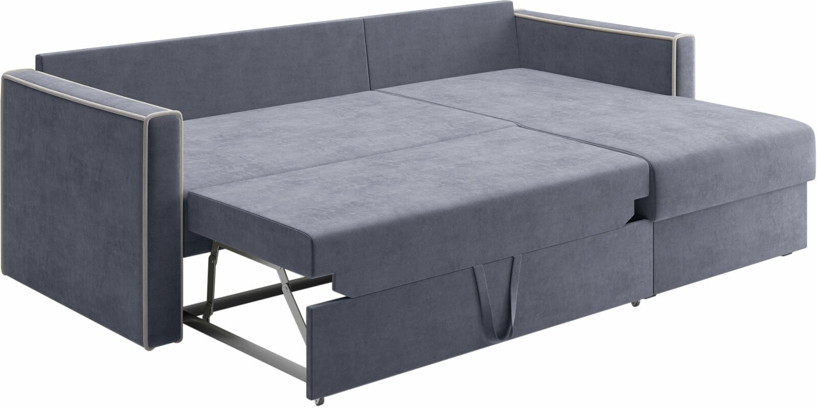 Угловой диван Первый Мебельный Лагос Серый, велюр Независимый пружинный блок - фотография № 2