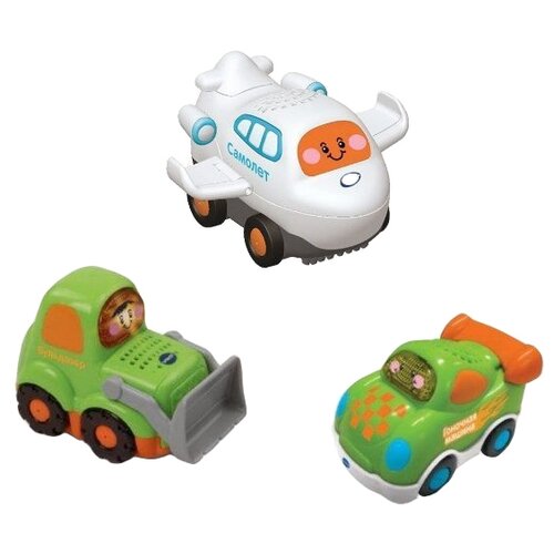 Набор техники VTech Бип-Бип Toot-Toot Drivers (80-202426) 1:80, 7 см, зеленый/белый