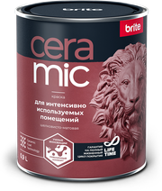 Краска акриловая brite Ceramic для интенсивно используемых помещений для детской влагостойкая моющаяся матовая белый 0.9 л