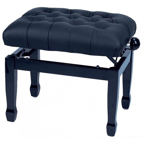 фото Gewa piano bench deluxe xl black highgloss банкетка черная глянцевая сиденье искуственная кожа